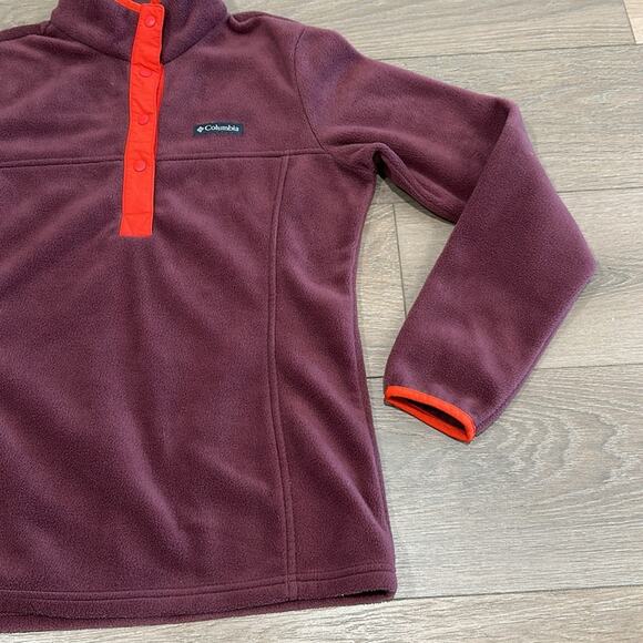 COLUMBIA Burgundy Red Benton Springs Half-Snap Pullover Fleece Sweatshirt Size S - Picture 5 of 11